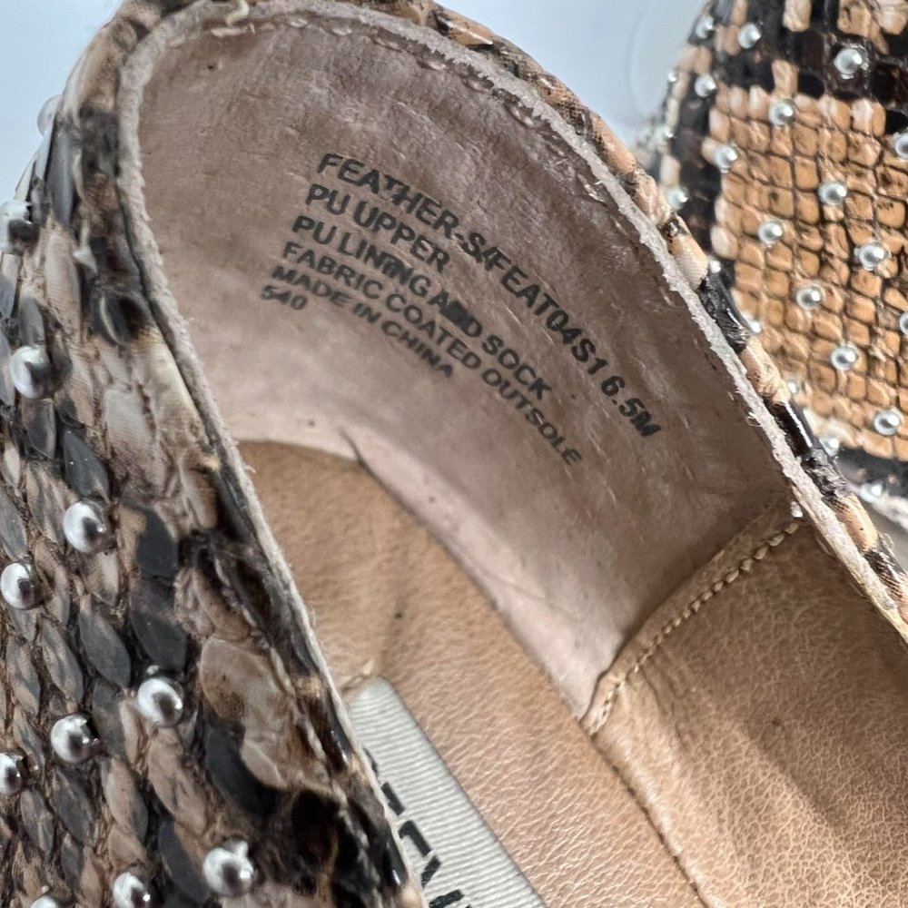 Steve Madden Python Print Beaded Loafers - Euc - image 6